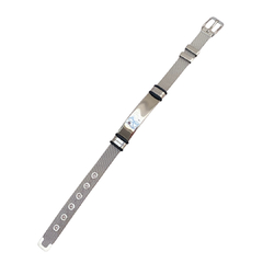 Pulsera tipo malla con placa plateada - APU116 - comprar en línea