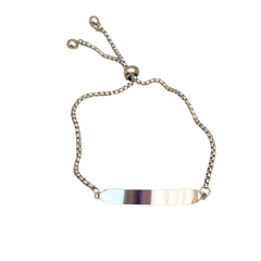 Pulsera ajustable placa plateada - APU126 - comprar en línea