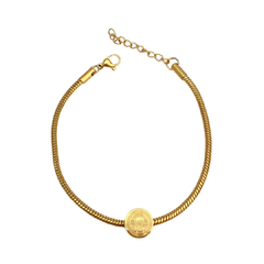 Pulsera medalla San Benito dorada - APU128 - comprar en línea