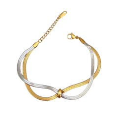Pulsera cruzada panza de vibora bicolor - APU131 - comprar en línea