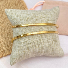 Brazalete ajustable doble asimetrico dorado - AZ001