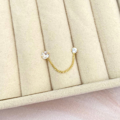 Broquel zirconias con cadena 4mm. Y 3mm. - B109 - comprar en línea