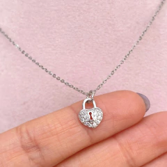 Collar corazón candado - CDC026 - comprar en línea