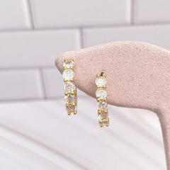 Arracada con zirconias redondas 20mm. - CRR020 - comprar en línea
