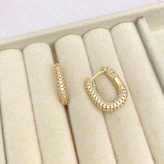 Arracada rectangular con zirconias 2cm. - CRR023 en internet