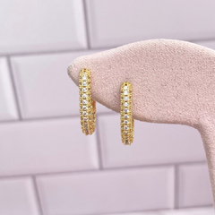 Arracada rectangular con zirconias 2cm. - CRR023 - comprar en línea