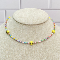 Collar chaquira colores con caritas felices - HC001 - comprar en línea