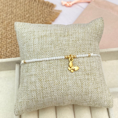 Pulsera chaquira blanca con mariposa - HP022 - comprar en línea