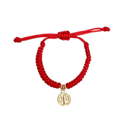 Pulsera para bebé tejida con medalla de San Benito dorada - HP048 - comprar en línea