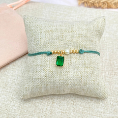 Pulsera verde zirconia - K0026
