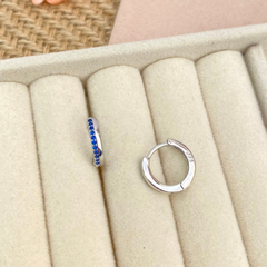 Arracada linea zirconias azules 13mm. - PRR027 en internet