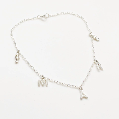 Tornozeleira Mar - PRATA 925