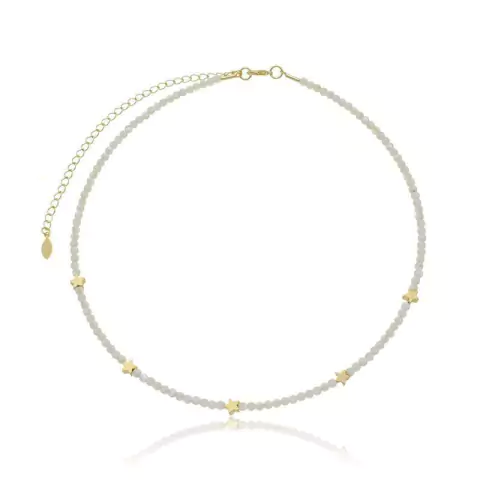 Colar Aro Madrepérola com Estrelas - SEMIJOIA