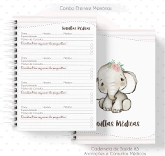 Caderneta de Vacinas - Elefante Menina na internet