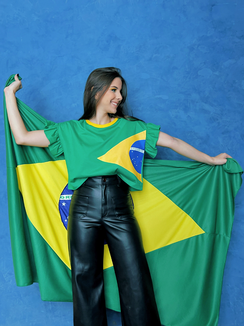Cropped Babado Verde