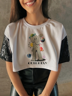 Cropped Paetê ColdPlay Elephant