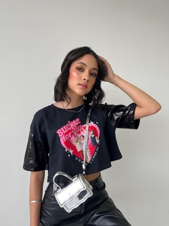 Cropped Paetê Sucker
