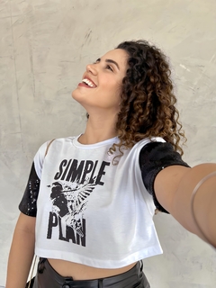 Cropped Paetê Simple Plan - comprar online