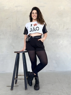 Cropped Paetê I ♥ JÃO - loja online