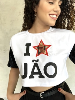 Cropped Paetê I ♥ JÃO - comprar online