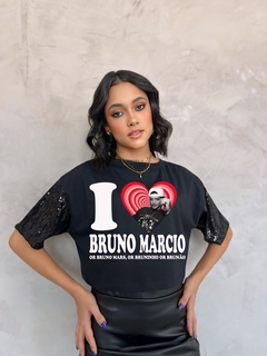 Cropped Paetê I ♥ Bruno