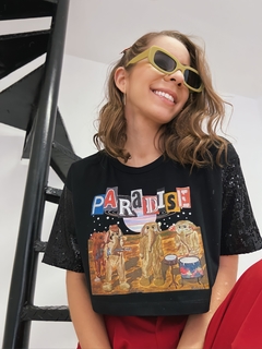 Cropped Paetê Coldplay Paradise