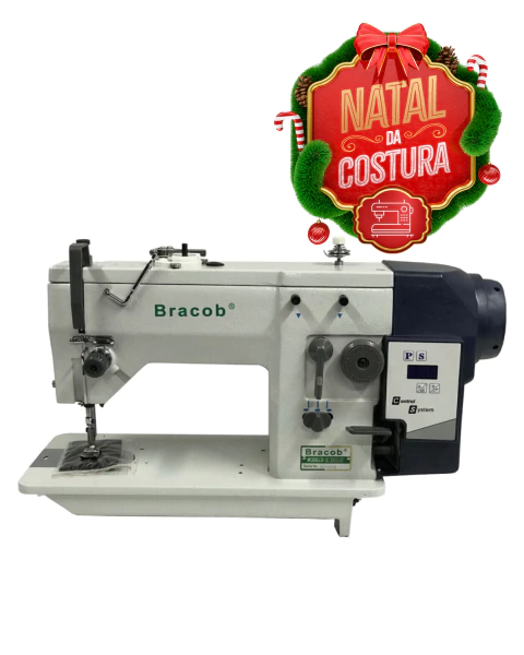 MÁQUINA DE COSTURA SEMI INDUSTRIAL ZIG ZAG BRACOB BC20U53AT 220v
