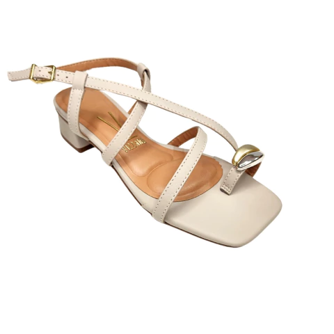 Sandália Feminina Vizzano Tiras Finas Detalhe Metalizado