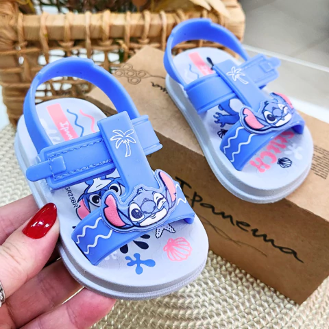 Sandália Infantil Ipanema Stitch Azul com Velcro