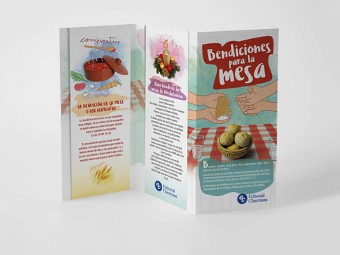 Tríptico Bendiciones para la mesa x 20 Uds