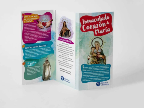 Tríptico Inmaculado Corazón de María x 20 Uds