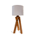 Lampara velador para mesa de luz habitación. Pantalla blanca y pies de madera. 