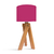 Lampara velador para mesa de luz moderno. Pantalla Fucsia con madera paraiso. 