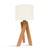 Lampara velador para mesa de luz moderno. Pantalla natural con madera paraiso. 