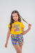 Conjunto Shorts Saia Flores - Pequenos Crescidinhos