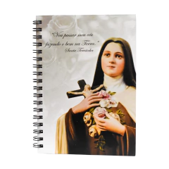 Caderno Santa Teresinha perfeito para fazer suas anotações com estilo e devoção!