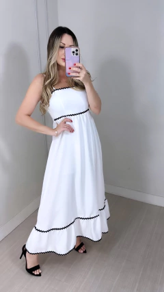 Vestido zig zag branco - comprar online