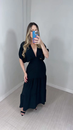 Vestido recortes preto - comprar online