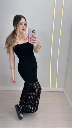 Vestido tricot modal preto