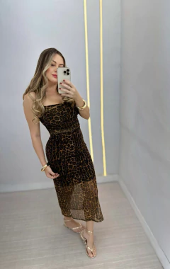 Vestido animal print.