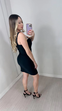 Vestido preto - alça de brilho - Boneca de Luxo