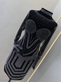 Vestido Veludo Pedraria - comprar online