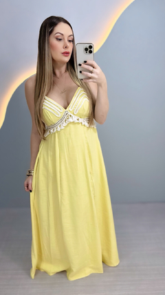 VESTIDO BORDADO - AMARELO - comprar online