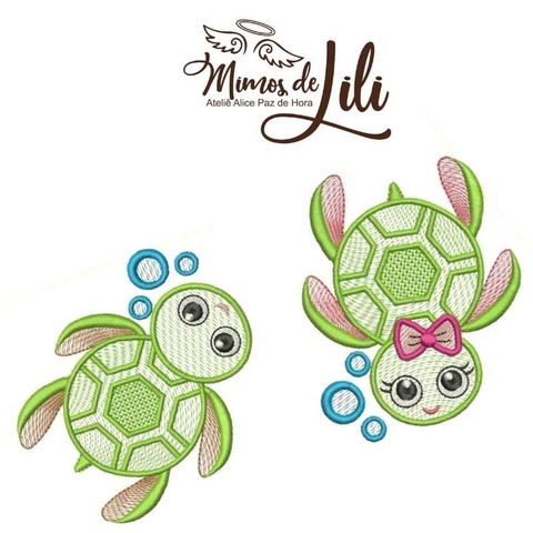 MATRIZ DE BORDADO - CASAL DE TARTARUGAS - PRODUTO DIGITAL