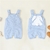 Jardineira Infantil Tricot Coelhinho Azul + Personalização