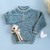 Suéter Infantil Tricot Listras Azul