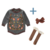 Romper Tricot Manga Longa Bordado Chumbo + Brinde - comprar online