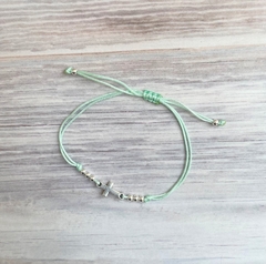 Pulsera Cruz verde agua - comprar online