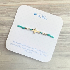 Pulsera Cruz turquesa