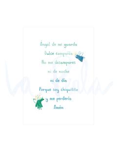IMPRIMIBLE Oración Ángel de la guarda verde - comprar online
